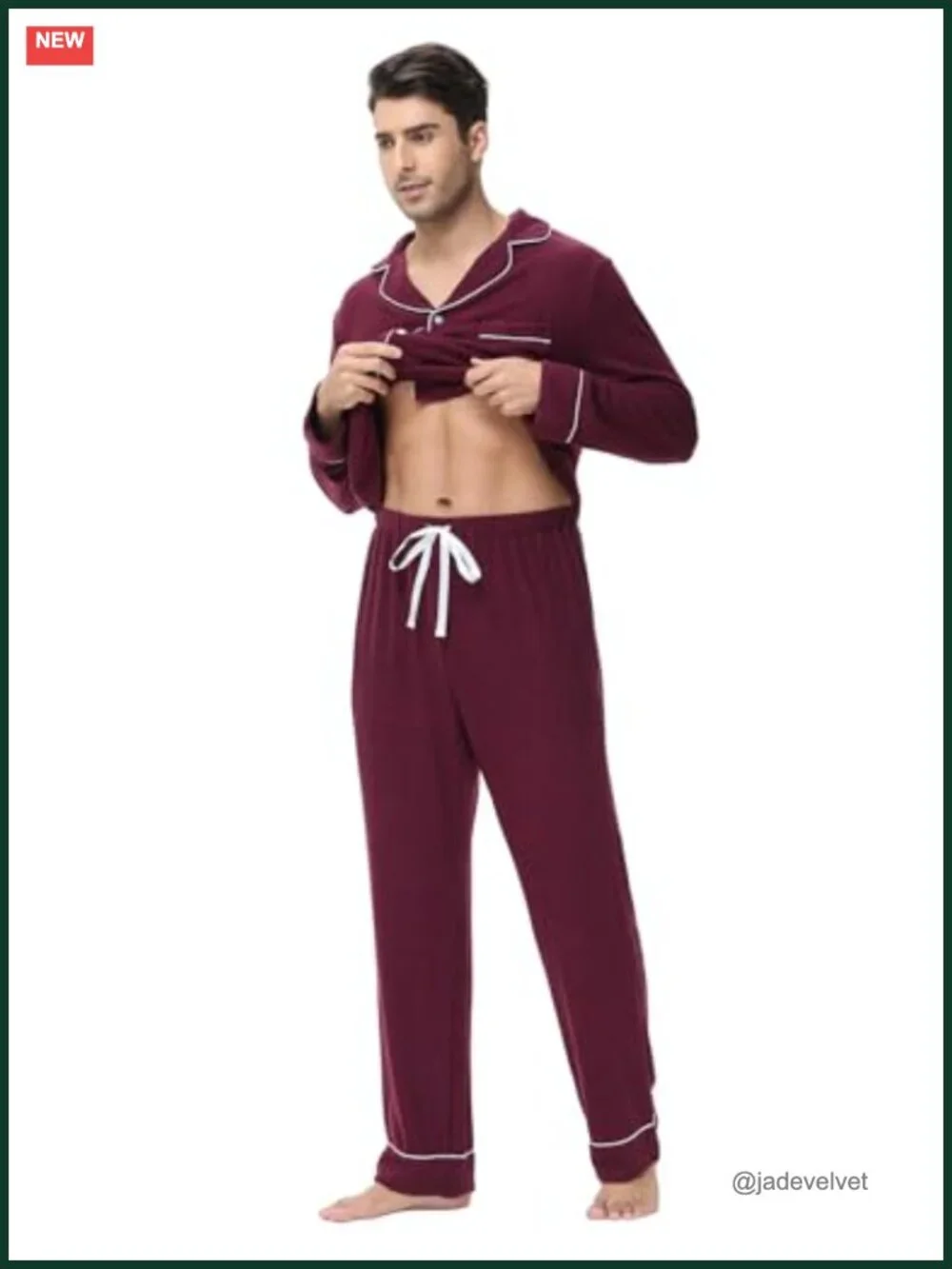 Long Sleeve Button Down Pajama Set with Pockets Sleepwear